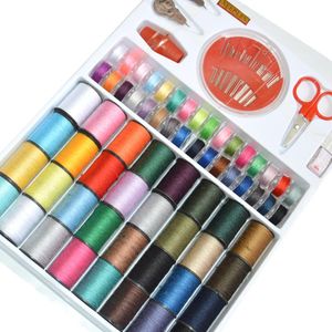 Spols de fil Craft Scuissor Stitches Aiguilles Outils Machine à coudre Accessoires Multicolore Threads Kit Boîte
