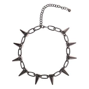 Kedjor Goth Rivet Spike Necklace Chokers for Women Chain Choker Collar Handgjord Alloy Justerbar Vintage Punk Rock Halsband Smycken