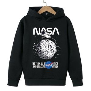 Uzay gemisi çocuk hoodie astronot erkek uzay karikatür film rahat moda üst Harajuku eğlenceli giyim 4T-14T 211111