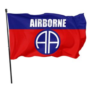 82ª Divisão Aérea 3x5ft Bandeiras 100D Banners de Poliéster Indoor Outdoor Cor Vivid Cor Alta Qualidade Com Dois Glomets De Bronze