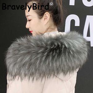 100% High Quality Faux Raccoon Fur Collar Winter Jacket's Hood Fur Decor Shawl Multicolor Fake Fur Wraps Clothing Accessories H0923