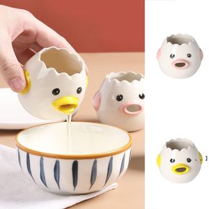 Newcute Chicken Ceramic Egg White Separator Kreatywny Jajko Yolk Dywizwy Proteinowe Filtr Narzędzia do pieczenia Akcesoria kuchenne RRB12619