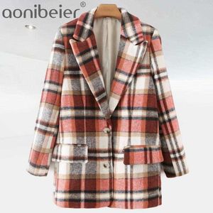 Vintage Mulher Vermelha Manta Base Blazer Casaco Spring Escritório Senhoras Botão Macio Outwear Feminino Casual Casacos Casuais 210604