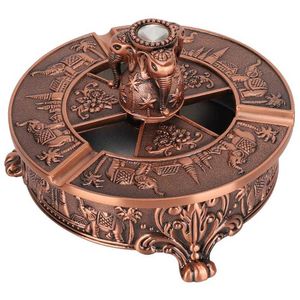 Lila brons / Antiqueepewter Retro Elephant Ashtray European Metal Crafts Ornament Storage Tray ing Tillbehör 210724