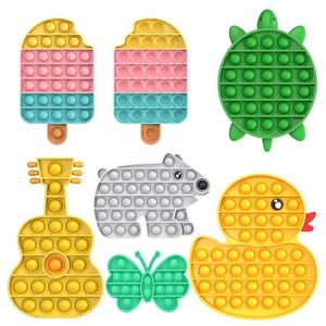 Party Favor Push Bubble Fidget Toys Ice Cream Guitar Elephant Duck Turtle Autism Needs Anti Stress Relief Toy Adult Gift for Kids