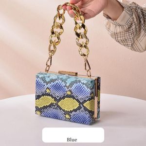 Cross Body Shoulder Bags For Women Snake Pattern Dinner Handbag Cross-Border Woman Chain Square Box Bag 2021 High Quality Lock