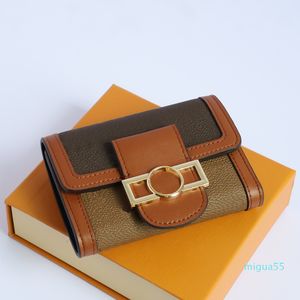 Geldbörsen für Damen, Luxus-Designer, Retro-Klappbrieftasche, kurze Geldbörsen aus echtem Leder