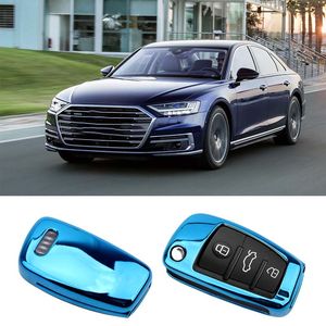 Auto Soft TPU Key Case For Audi A1 A3 A4 A5 Q7 A6 C5 C6 Vehicle Holder Shell Remote Cover Car Styling Keychain