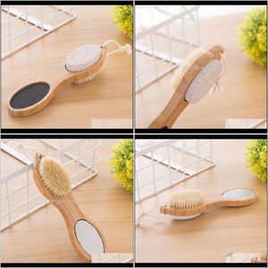 Brushes, Sponges Scrubbers Bathroom Aessories Bath Home & Gardenfoot Brush Pumice Stone Rasp File Exfoliating Bamboo Handle Pedicure Tool 4 I