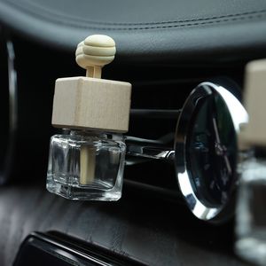 Wholesale 8ml Empty Perfume Bottle Glass Material Car Air Freshener Essential Oil Diffuser Clip Refillable Deodorant Bottles