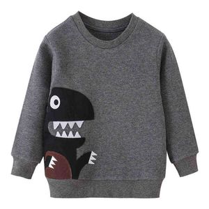 Hoppmätare Långärmad Baby Sweatshirts för höst Våren Djur Broderi Hot Selling Boys Girls Hoodies Tröjor Toppar G1028