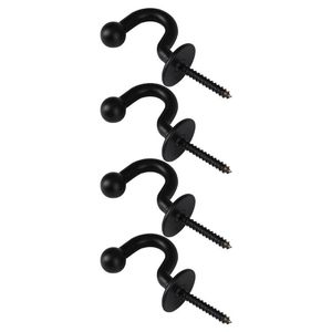 Hooks & Rails 4pcs Metal Hanging Curtain Zinc Alloy Modern Hanger (Black)