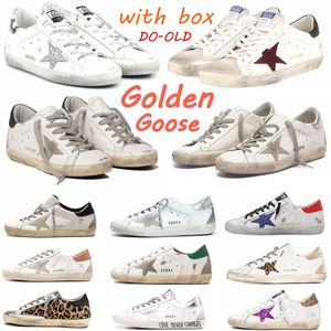Modieuze hete verkoopstijl Italië Merk Schoen Manden Gouden Sneakers Sequin Classic White Do Old Dirty Gooses Designer Super Star Man Dames Casual Schoenen met Doos