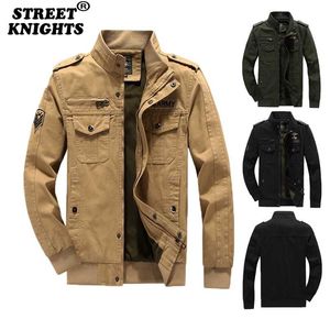 Men Winter Outwear Bomber Jacket Air Force Pilot Warm Casual Fur Collar Army Tactical Coat 211126