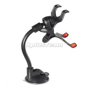 Bilmontering Holder Windshield Long Arm Clamp med dubbla CLIP -sugkoppens mobiltelefoninnehavare för iPhone Samsung Android -smartphones