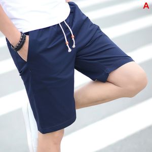 Men Shorts Solid Color Breathable Slim Fit Middle Waist Half Pants for Summer XRQ88 X0316