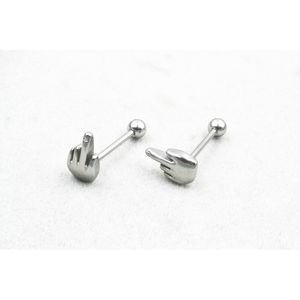 Lot50PCS Piletment Piercing Ювелирные изделия-хирургические стальные стальные панк палкового языка кольцевая панель соска штанги 14GX18 мм винт