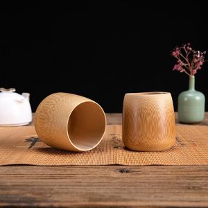 Naturlig handgjord bambu vatten rund kopp dricka redskap koppar medfragrance för kung fu te rrf11440