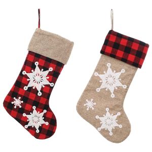 Promosyon Yılbaşı Dekorasyonu toptan satış-Noel süslemeleri Promosyon Yıl partisi ve hediyeler için inç Üç Boyutlu İşlemeli Kar Tanesi Çorap