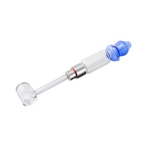 CSYC NC024 Bong per acqua in vetro Dab Rig Pipa per fumo Bocca colorata Gorgogliatore Anello in gomma 510 Punta al quarzo proiettile Chiodo per banger al quarzo da 45/90 gradi