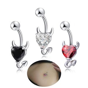 Anéis de barriga de coração para mulheres meninas zircon navalgle anel de aço inoxidável corpo piercing jóias