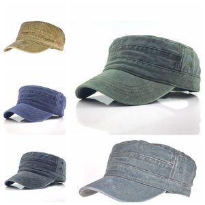 Berretti militari da uomo in tinta unita Berretto piatto regolabile militare Stile classico Cappello da sole per protezione solare Cappelli casual