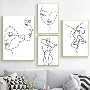 Wholesale drawing figures for sale - Group buy Paintings Nordic Minimalist Figures Line Art Sexy Woman Body Nude Wall Canvas Drawing Posters Prints Decoration For Livingroom