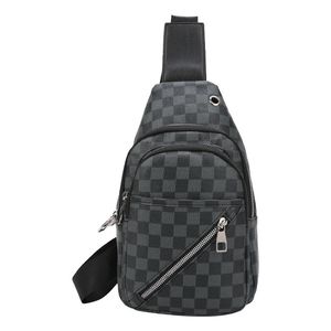 Zipper Leisure All-Match Chest-Tasche Luxurys Brieftasche Frauen Münze Geldbeutel Halter Persönlichkeit Einfache Plaid Master Design Bill Clip Männer funktionale Lederabendtaschen