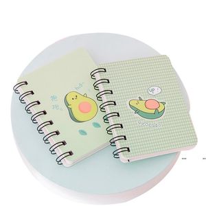 A7 Mini Cartoon Notebook Flipable Portable Coil Avocado Loose-leaf Notepad Diary School Supplies Stationery Journal Diary Notepad RRE10811