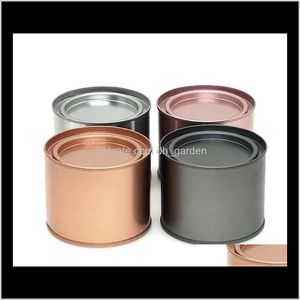 Caddies TeAware Mutfak, Yemek Bar Bahçesi Damla Teslimat 2021 250ml Tinler Pot Jar Comestic Compers Taşınabilir Mühür Metal Çay Tin Plaka Yuvarlak