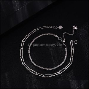 Link Bracelets Jewelrylink Chain H382 SierPlated Sparkling Bracelet Female Ins Wind Niche Design Light Luxury HighEnd Sense Of Simplic