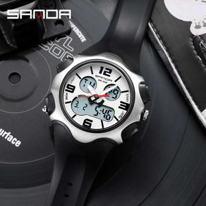Sanda Top Brand Sports Mäns Klockor Lyxig Militär Quartz Watch Dual Display Vattentät Armbandsur Relogio Masculino 779 G1022
