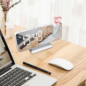 Rádio FM LED Digital Smart despertador relógio de relógio eletrônico relógios de desktop USB Acordar relógio com tempo de projeção Snooze 210310