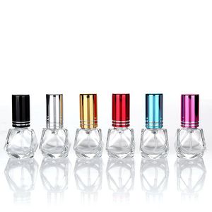 8ml Portable Mini Perfume Glass Bottle Travel Spray Atomizer Empty Transparent Parfume Sprayer Bottles With Colorful Cap