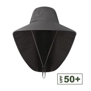 Outdoor fishing Flap Cap Wide Brim Sunshade Foldable Mesh Sweatband Neck Cover Bucket Hat camping hiking cap 220117