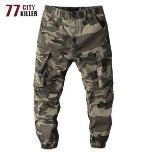 Military Cargo Pants Men Cotton Camouflage Elasticity Mens Trousers Multi-Pockets Washed Joggers Casual Pantalon Homme XS-2XL H1223