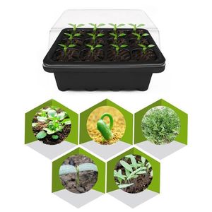 Holes Plastic Grow Box Seed Tray Kit Plant Germination Garden Gardening Nursery Transplant Flower Pots Planters &