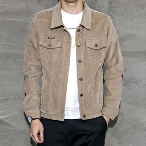 2021 Spring Men's Slim Corduroy Jacket Korean Corduroy Jacket Men's Casual Denim Workwear Top X0710