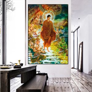 Peter Ren Diamond Mozaika Kwadratowy Kryształ Pełny Haft DIY Rzemiosło Malarstwo Cross Stitch Buddhism Obraz Numbers Sakyamuni
