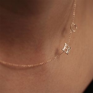 Benutzerdefinierte Charms Buchstabe Initiale für Frauen Edelstahl Gold A-Z Alphabet Halskette beste Freundin Geschenk personalisierter Schmuck