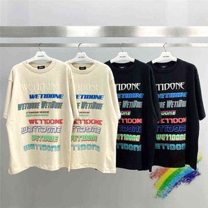 Druk piankowy We11done T Shirt Mężczyźni Kobiety Unisex 1: 1 Najlepsza jakość T-shirt Welldone Tee Lekko Ovesized Tops G1207