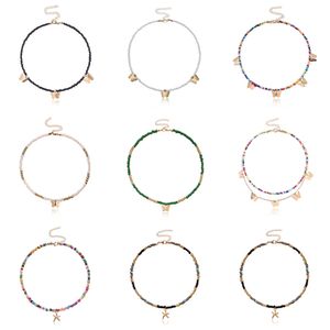 Boho hama pärlor fjäril halsband choker för kvinnor mode statfish plast pärlor halsband party kvinnor smycken visa gåvor y0309