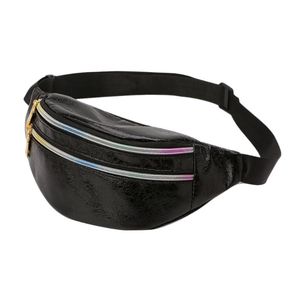 Outdoor Bags Fasion Waist Women Pink Silver Fanny Pack Female Belt Bag Black Geometric Packs Laser Chest Phone Pouch