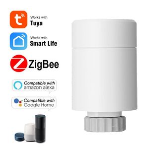 Smart Home Control ZigBee Wifi Thermostatic Radiator Actuator Valve LCD Digital Display Tuya Life APP Controller Work With Alexa Google
