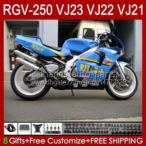 OEM Suzuki Mavi RGVT RGV 250 CC RGV250 SAPC VJ23 Cowing RGV-250cc Vücut 107HC.79 RGVT-250 Glossy VJ 23 RGV-250 Panel 97 98 RVG250 250cc 1997 1998 Fairing Kiti