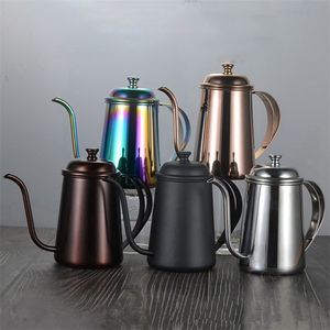 Portable Coffee Pot Pour-over Stainless Steel Kettle With Filter Hand Drip Household Use Maker Barista Tools 210423