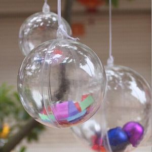 12 CM Diameter Transparent Plastic Christmas Ball Candy Box For Wedding Xmas Decoration Supplies 20 PCS