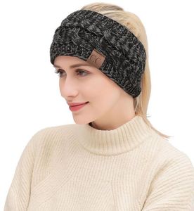 Party Favor CC Hairband Kolorowy Dzianiny Crochet Twist Headband Winter Ear Warmer Elastyczny Zespół Włosów Szerokie Akcesoria do włosów 2021
