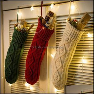 Süslemeleri Şenlikli Parti Malzemeleri Ev Gardenchristmas Örme Çorap Festivali Hediye Çantası Şömine Noel Ağacı Asılı Süsler Dekor RE