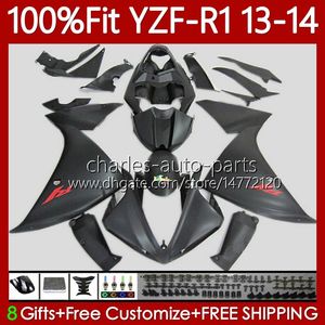 YAMAHA YZF-R1 YZF R1 1000CC YZF1000 Için Enjeksiyon Kalıp Kodu YZF1000 13-14 Bodys 97NO.124 YZF R1 1000 CC 2013-2014 YZFR1 13 14 YZF-1000 2013 2014 OEM Mat Siyah Fairing Kiti